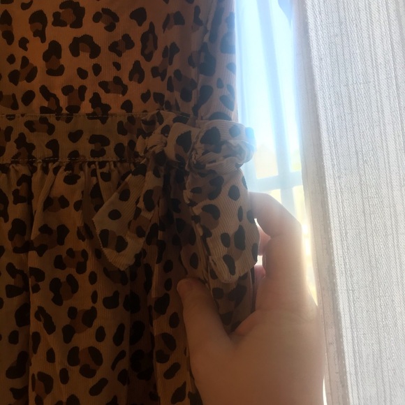 Corduroy Leopard Carter dress with bows - Picture 3 of 4